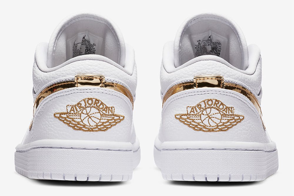 gold and white air jordan 1